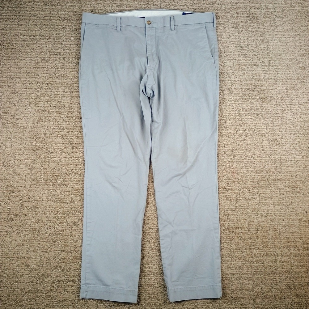 Polo Ralph Lauren Chinos Mens 39x31 Light Blue Stretch Slim Fit Preppy Classic